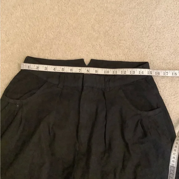 New Free People Sweet Talk Black Wide Leg Chino Pants Cotton & Linen Sz 8 Medium - Picture 5 of 16